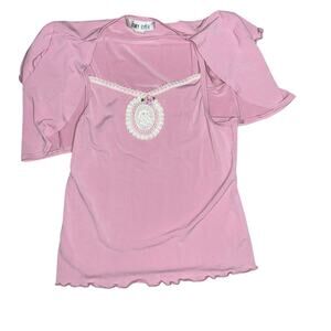 Vintage Amy Buyer Y2K baby doll pink cami layered girls tank top size 8/10 NEW